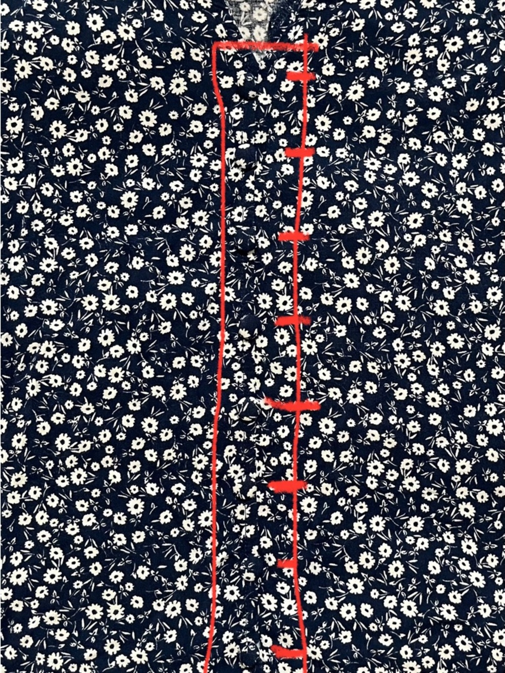 ⛴️ Mi Ami Tween Babydoll Dress~Navy & White Floral~Girls’ Sz 14~Collar~Buttons - Picture 3 of 8